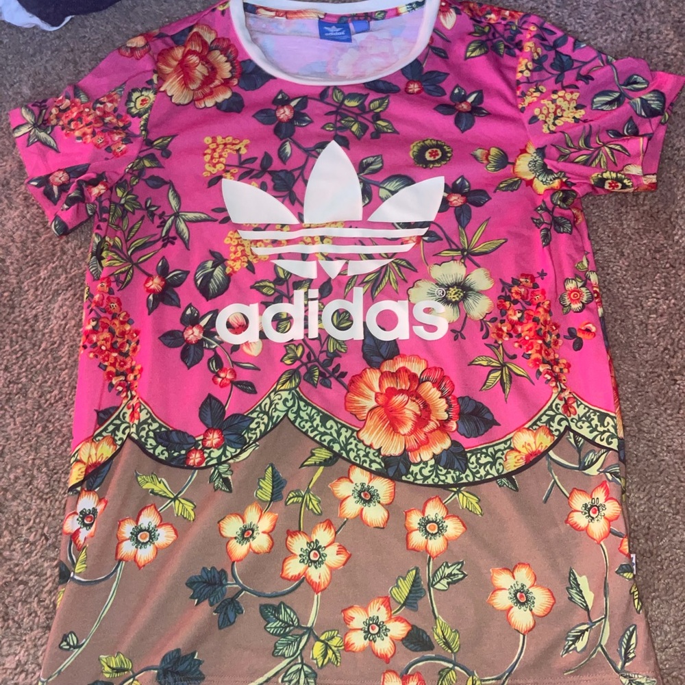 adidas floral jersey top